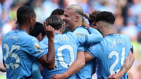 Haaland hat-trick as Man City, Brighton topple Ipswich and United, Arsenal down Villa