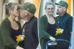 Cameron Diaz and Benji Madden share a rare moment of PDA