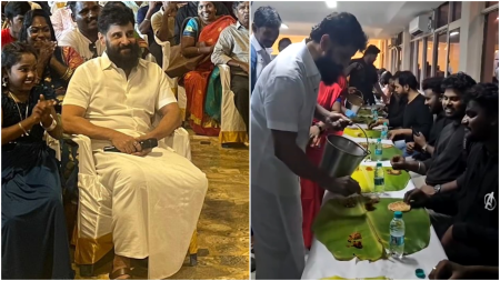 Vikram wins hearts as he serves food to Thangalaan cast and crew at movie’s traditional success party. Watch