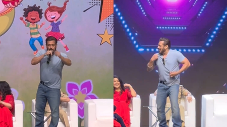 Salman Khan dances to ‘Jalwa’ at Mumbai event, sings to entertain the crowd. Watch