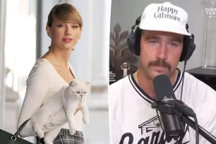 Taylor Swift fans are convinced her cat made its debut on Travis Kelce’s ‘New Heights’ podcast