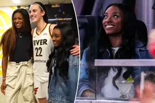 Simone Biles meets ‘ecstatic’ Caitlin Clark and her teammates for first time: ‘They were so excited’