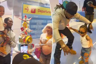 Pregnant Cardi B and Offset reunite amid divorce to celebrate son Wave’s 3rd birthday with airplane-themed party