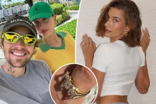 Hailey Bieber shows off diamond ‘mom’ ring two weeks after giving birth to baby Jack