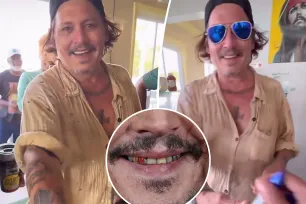 Johnny Depp flashes seemingly new pearly whites after his ‘rotting’ teeth went viral