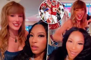 Taylor Swift tells fellow WAG she’s ‘feeling fantastic’ after Travis Kelce’s win in post-game ‘interview’