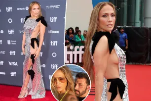 Jennifer Lopez shows Ben Affleck what he’s missing in skin-baring metallic dress at TIFF 2024