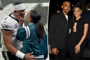 Eagles quarterback Jalen Hurts and girlfriend Bry Burrows spark engagement rumors with diamond ring at Packers game