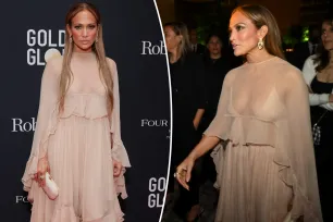 Jennifer Lopez covers up in sheer chiffon gown at TIFF party after wearing racy silver ‘revenge dress’