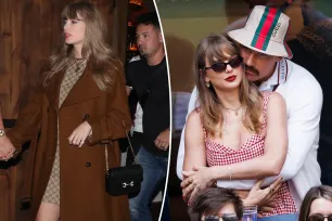 Taylor Swift leans into logomania with Gucci minidress for date night with Travis Kelce