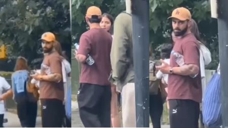 Anushka Sharma reunites with husband Virat Kohli and son Akaay in London, family patiently waits to cross the road. Watch