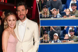 Emily Blunt and husband John Krasinski make rare appearance with two daughters at US Open