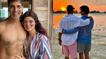 In Twinkle Khanna’s birthday post for Akshay Kumar, actor enjoys a special moment with son Aarav. See it here