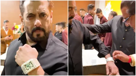 Salman Khan flaunts watch encrusted with 714 white diamonds. Can you guess its price?