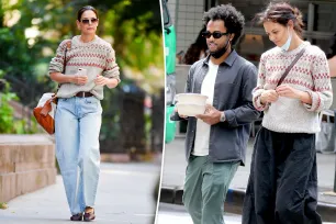 Katie Holmes brings back an old favorite sweater in preparation for fall weather