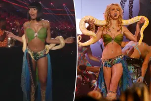 Megan Thee Stallion cosplays Britney Spears’ ‘Slave 4 U’ style at VMAs 2024 — live snake and all