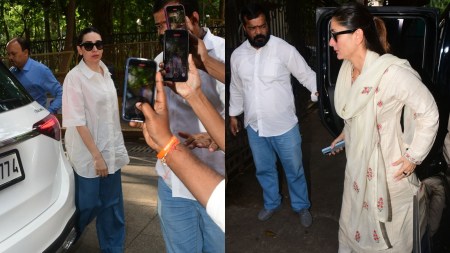 Arbaaz Khan, Kareena Kapoor, Karisma Kapoor, Shweta Bachchan visit Malaika Arora’s parents’ house, watch video