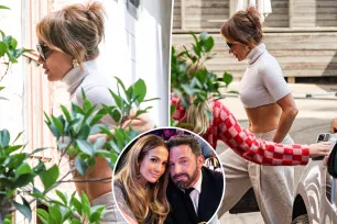 Jennifer Lopez flaunts her ripped abs in crop top during visit to hair salon, Linda Perry’s house amid Ben Affleck divorce