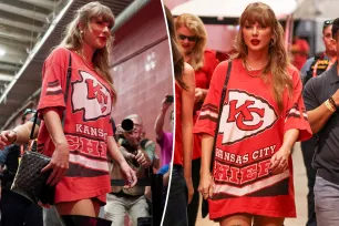 Taylor Swift goes casual in vintage Chiefs T-shirt dress at Bengals game