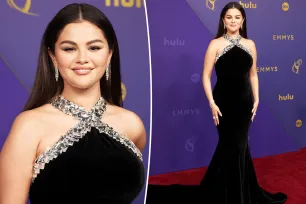 Selena Gomez looks chic in black velvet on Emmys 2024 red carpet