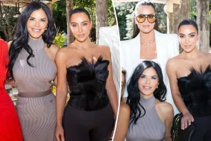 Kim Kardashian rocks faux fur corset to Lauren Sánchez’s book party