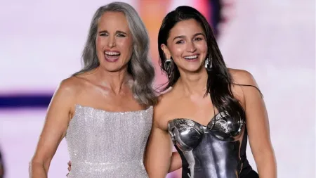 Alia Bhatt makes stunning debut at Paris Fashion Week, walks hand-in-hand with Andie MacDowell at star-studded show. See here: