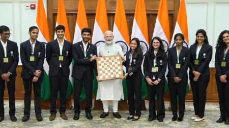 Watch: PM Narendra Modi meets chess players, hails India’s historic double gold triumph