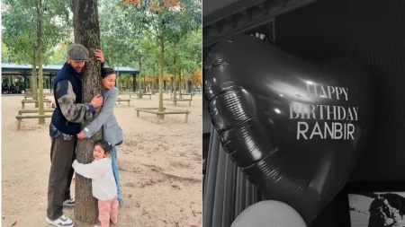 Alia Bhatt shares family photos with husband Ranbir Kapoor, daughter Raha on his birthday: ‘Sometimes all you need is a giant hug’