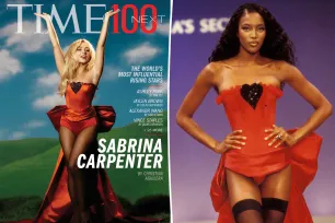 Sabrina Carpenter covers Time magazine in vintage Victoria’s Secret look first modeled by Naomi Campbell