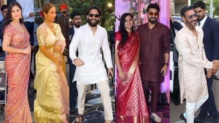 Katrina Kaif, Ajay Devgn, Saif Ali Khan, Tovino Thomas, Naga Chaitanya others embrace the festive spirit as they attend Navratri celebrations in Kochi. Watch