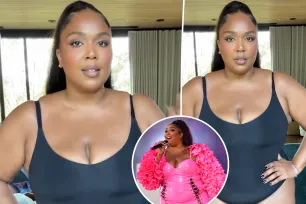 Lizzo shows off slimmed-down figure in black bodysuit after saying she feels ‘really bad’ for overeating